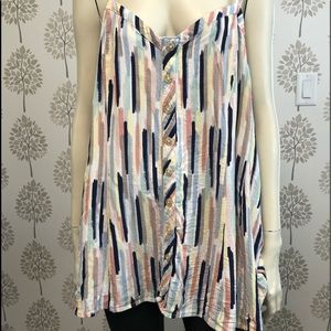 Torrid Plus Size 4 Multicolour Button front spaghetti strap blouse